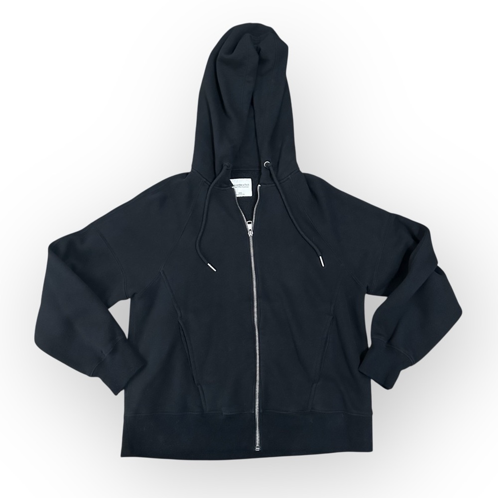 Abercrombie & Fitch Soft A&F Max Essentials Black Zip-Up Jacket XXS